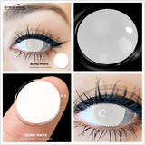 Qfdian Cosplay Contact Lenses 1Pair Colored Contact Lenses for Eyes Black Lenses White Eye Lenses Contact Lenses for Halloween