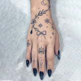 Qfdian  Tattoo Sticker Temporary Tattoo Butterfly Line Waterproof Collarbone Elegant Body Art for Men Women