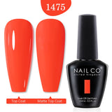 Qfdian  15ml UV Gel Nail Polish Semi Permanent Gel Varnish Enamel Brown Nail Gel Design Red Nails Art Nude Color Glitter Manicure