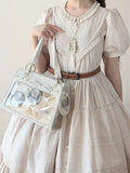 Qfdian Japanese Sweet Kawaii Women's Handbags Transparent Casual Streetwear Ita Bags Y2k Aesthetic Chic All Match Shoulder Underarm Bag