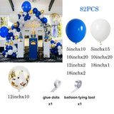 Qfdian  Royal Blue Balloons Garland Arch Kit White Gold Confetti Balloon Boy Birthday Party Graduation Baby Shower Wedding Decorations