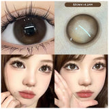 Qfdian  1 Pair Pink Brown Colored Contact Lenses Natural Pupil Lenses Big Eye Cute Makeup Lenses Purple Lenses Korean Style Lens