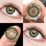 Qfdian  1 Pair Colored Contact Lenses for Eyes Natural Brown Gray Eye Contacts Yearly Cosmetics Pupils Blue Lens Green Contacts