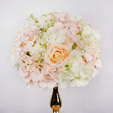 Qfdian  30CM Artificial Flower Table Centerpiece Wreath Party Wedding Backdrop Decor Road Lead Floral Ball Rose Hydrangea Gypsophila