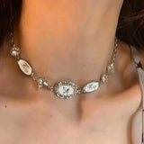 Qfdian  Y2K Cat Claw Star Heart Pendant Plush Leopard Bone Choker Charms Necklaces For Women Goth Aesthetic Accessories Grunge Jewelry