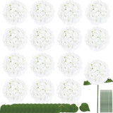Qfdian Silk Hydrangea Flowers 54 Petals Artificial Hydrangeas with Stem for Flower Arrangement Table Decor Wedding Home Decoration