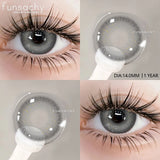 Qfdian   1 pair Colorcon Contact Lenses for Eyes Black Lenses Beautiful Cosmetic Pupil Blue Lenses Big Eyes Contacts Lens Yearly