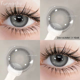 Qfdian 1 pair Colorcon Contact Lenses for Eyes Black Lenses Beautiful Cosmetic Pupil Blue Lenses Big Eyes Contacts Lens Yearly