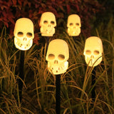 Qfdian  Waterproof Solar Halloween Pathway Stake Lights Pumpkin Ghost Mummy Witch Design Outdoor Garden Yard Party Decoration Lights