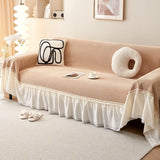 Qfdian  Sofa Towel Cover Cloth Anti Slip French Cream Style Full Package Universal  Cloth Blanket Skin Friendly Delicate Decorative Pad