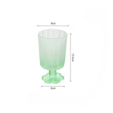 Qfdian  225ml French Style Drinkware Glass Cup Petal Wine Glass Household Short Footed Cocktail Ice Cream Cup Dopamine Drinking Utensils