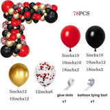 Qfdian  96Pcs Red White Balloon Arch Garland Kit Red Confetti Ballon Set Birthday Party Decoration Wedding Graduation Baby Shower Globos