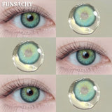 Qfdian  1 Pair Color Contact Lenses Beauty Eyes Pupils Fashion Makeup Beauty Cosmetics Soft Green Natural Brown Lens Yearly Use