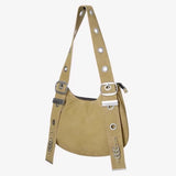 Qfdian  Vintage Punk Grunge Y2k Aesthetic Underarm Bag Korean High-capacity Fashion Casual Crossbody Bags Streetwear Shoulder Handbags