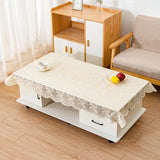 Qfdian  1pc Three Dimensional Lace Printed Tablecloth PVC Material Anti Slip Table Mat Square Household Hanging Edge Dining Desk Cover