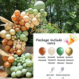 Qfdian  Jungle Animal Party Ballons Garland Arch Kit Green Gold Confetti Balloon Baby Shower Party Birthday Wild One Leaves Decor Globos