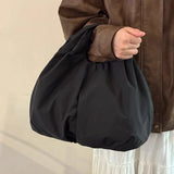 Qfdian Japanese Ins Pleated Solid Women's Handbags All Match Simple Y2k Aesthetic Top-Handle Bags Fashion Casual Office Lady Clutches