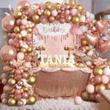 Qfdian  144pcs Rose Golden Balloon Arch Set, Suitable for Wedding Decoration,Birthday,Valentine'S Day Halloween Decoration,Thanksgiving