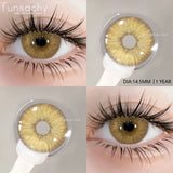 Qfdian   1 pair Colorcon Contact Lenses for Eyes Black Lenses Beautiful Cosmetic Pupil Blue Lenses Big Eyes Contacts Lens Yearly
