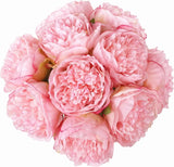 Qfdian 10PCS  Artificial Peony Flowers Fake Silk Peony for Home Wedding Table Centerpieces Party Festiva Decoration