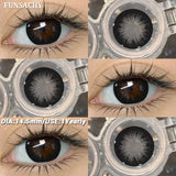 Qfdian  1 Pair Colored Contact Lenses BROWN Natural Eye Contacts Super Natural Lens Gray Color Lens Beautiful Pupils Cosmetics