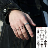 Qfdian  Waterproof Temporary Tattoo Sticker Black Hand Drawn Heart Design Body Art Fake Tatto Flash Tatoo Finger Wrist Ankle Female