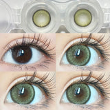 Qfdian 1 Pair New Color Contact Lenses with Myopia Degree High Quality Blue Eyes Colored Lens Makeup Beautiful Pupil Yearly Use