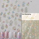 Qfdian Hipster Pure White Flowers Rose Spring Lily Peony Camellia Daisy Jelly Cherry Blossom Magnolia Nail Art Stickers Manicure Decals
