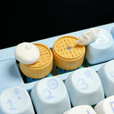 Qfdian Delicious Stuffed Bun Dumpling Keycap Game Mechanical Keyboard Personality Artisan Keyboards Keycap