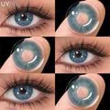 Qfdian 1 Pair Color Contact Lenses for Eyes Cosmetics Blue Contact Lenses Brown High Quality Natural Contact Lenses Gray Lenses