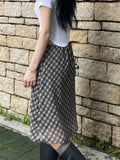 Qfdian  New Korean Chic Spring French Retro Plaid Mid-Length High Waist A-line Skirt for Women Casual Vintage Designer Y2k Female Skirt