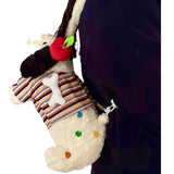 Qfdian Japanese Fluffy Cartoon Striped Dog Shoulder Bag Kawaii Sweet Fashion Women's Handbags Y2k Aesthetic Cute Crossbody Bags Trendy