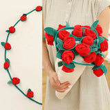 Qfdian  Simulated Rose Blanket Valentine Qixi Mother's Day Practical Gift Bouquet Round Blanket Finished Gift for Friend Wife Couple