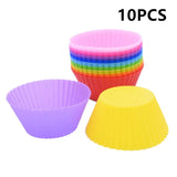 Qfdian Silicone Cake Mold Round Heart Shape Muffin Cupcake Baking Molds Home Kitchen Bakeware Baking Cups BPA Free Kitchen Gadgets  ﻿