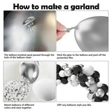 Qfdian  Black Silver Balloons Arch Garland Kit Graduation Decor New Year Ballon Garland Kid Birthday Party Baby Shower Decoration Globos