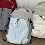 Qfdian  Outdoor Sports Contrast Color Drawstring Schoolbags Men Y2k Casual Travel Backpack High-capacity Backpacks for Women Students