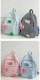 Qfdian Streetwear Travel Backpacks for Women Students Fashion All Match Trendy Schoolbags Sweet Y2k Aesthetic Plaid Kawaii Bow Backpack