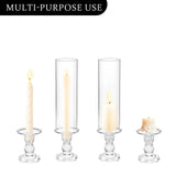 Qfdian  Clear Glass Hurricane Candle Holder Set of 2, 13.8 inch Tall ,  Table Centerpiece Wedding Party Decor,Christmas Halloween decor