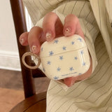 Qfdian Spring Fresh Blue Flower INS Soft Case for Apple AirPods 4 Protection Cover for AirPods Pro 2 3nd Generation Earphone Cases