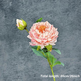 Qfdian Large Silk Peony Artificial Flowers High Quality Simulation Peony European Style Fake Flowers Bouquet For Wedding Home Decor 1PC