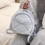 Qfdian  All Match Y2k Aesthetic Fairy Lace Backpack Simple Mini Fashion Cute Heart Bow Schoolbags Sweet Kawaii Backpacks Women Students