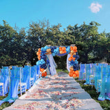 Qfdian  107pcs Orange and Blue Latex Balloon Set Suitable for Birthday Parties, Weddings, Valentine's Day Party Decoration