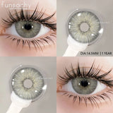 Qfdian 1 pair Colorcon Contact Lenses for Eyes Black Lenses Beautiful Cosmetic Pupil Blue Lenses Big Eyes Contacts Lens Yearly