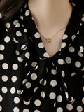 Qfdian  Spring Autumn Polka Dot Chiffon Shirts Women Bowtie Long Sleeve Black Blouse Elegant Office Ladies Causal Women Outfits