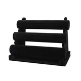 Qfdian  3Layer Velvet Jewelry Holder Multifunctional Space Saving Bracelet Chain Watch T-Bar Rack Retro Large Capacity Jewelry Organizer