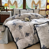 Qfdian  3/4Pcs Printing Bedding Set Skin-friendly Soft Duvet Cover Set Bed Sheet Or Bed Skirt Pillowcases