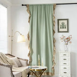 Qfdian  New Ruffled Cotton Linen Curtain Indoor Decorative Partition Floating Window Shade Minimalist Semi Blackout Versatile Sunblind