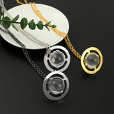 Fashion Trendy Glass Saturn Planet Pendant Necklace for Women Teen Girls Jewelry Accessories Gifts for Friends