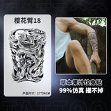 Qfdian Japanese Traditional Half Arm Herbal Juice Temporary Tattoo Stickers Sakura Leaf Lasting Art Fake Tattoo Men Women Faux Tatouage