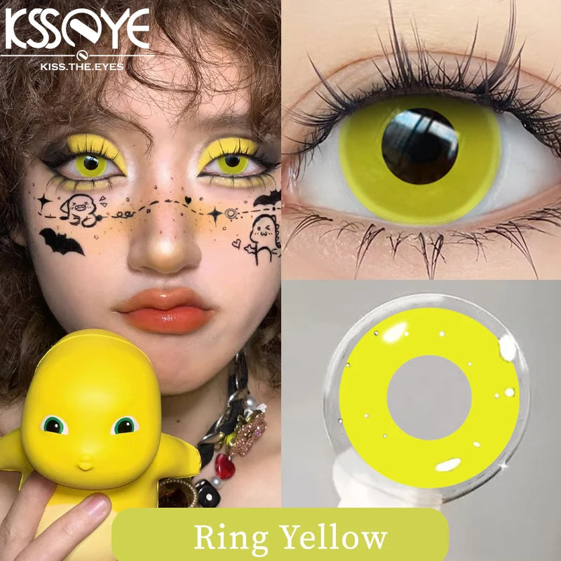 Qfdian 1 Pair Hot sales Color Contact Lenses with Diopter Myopia Eyes Cosplay Contacts Lens  Halloween Contact Lenses Makeup